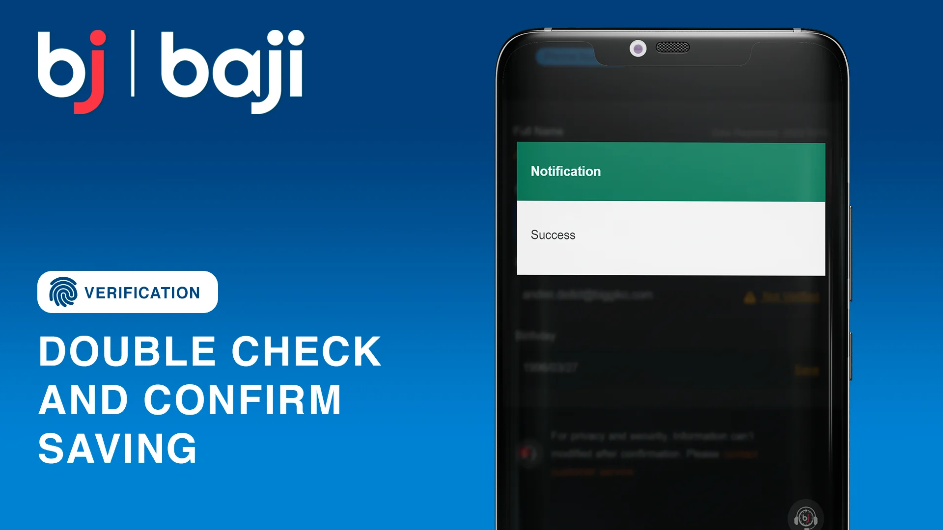 তথ্য দুবার চেক করুন এবং যাচাইকরণ পদ্ধতি চূড়ান্ত করুন
